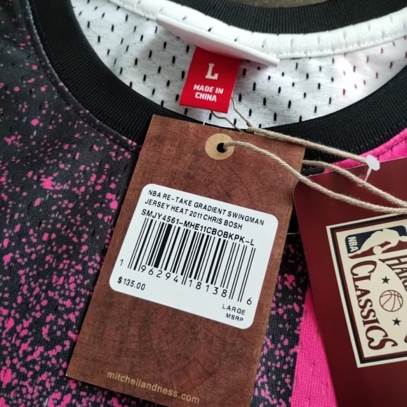 Large or XL Mitchell & Ness NBA Miami Heat Chris Bosh 2011-12 Swingman Jersey - Picture 2 of 7